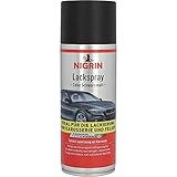 NIGRIN Lackspray, 400 ml, mattschwarzer Autolack, schützt Felgen und Karosserie vor Rost, schnell trocknend, Schwarz