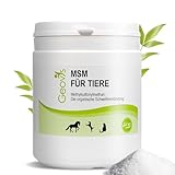 Geovis MSM Pulver für Tiere 500g - organischer Schwefel - Ideal für Pferd - Hund - Katze - Hochdosiertes 99,9% reines Methylsulfonylmethan - Gelenke, Muskulatur, Fell - Futterergänzung