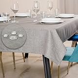 Tischdecke Outdoor Abwaschbar 140x180 Grau Gartentischdecke Tischdecken Wetterfest Wachstuchtischdecke Table Cloth Made in Italy für Den Außenbereich Tischtuch