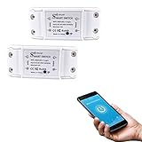 COLOROCK 10 A Smart WiFi Wireless Lichtschalter, Universal DIY Modul für Smart Home Automation Lösung, funktioniert mit Amazon Alexa & Google Home Assistant, kein Hub erforderlich. (2 Stück)