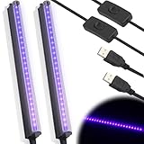 LED Schwarzlicht, 2 Pack UV Schwarzlicht Lamp Bar, 5W 28cm USB Schwarzer Lichtbalken, Schwarzlichtröhre mit Stecker & Schalter, UV Lichtstreifen Partylicht für Party Disco Club Bar Bühnenbeleuchtung