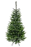 Künstlicher Weihnachtsbaum Premium Spritzguss PE 150 cm Höhe und 1093 Spitzen wie echt mit Metallständer und Aufbewahrungstasche Klappsystem Kunst Tanne (150 cm Höhe)