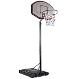 Deuba® Basketballkorb Outdoor Indoor mit Ständer höhenverstellbar 205- max. 305cm rollbar 70kg Standfuß Kinder Erwachsene Basketball Hoop Stand