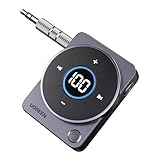 UGREEN Aux Bluetooth 5.4 Adapter für Auto Aux Bluetooth Adapter Klinke 3.5mm, Bluetooth Empfänger Freisprenchanruf, Klinke Bluetooth Adapter mit 20 Stunden Spielzeit für Autoradio/Stereoanlage