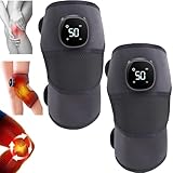 RejuvaKnee Advanced Knee Relief, 3-in-1-Kniemassagegerät zur Schmerzlinderung, multifunktionales beheiztes Advanced-Kniegerät mit 3 Vibrationen und 5 Heizmodi, Geschenk für Eltern (2Pcs,Magnetic)