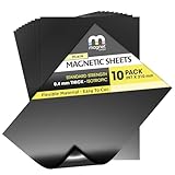 The Magnet Shop Magnetfolien – Magnete zum Basteln, flexibel Folie zum Aufbewahren von Stanzformen, Basteln oder zum Herstellen Ihrer eigenen Kühlschrankmagnete – 10 Stück – 0,4 mm (Schwarz, A4)