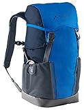 VAUDE Kinderrucksack Jungen & Mädchen Puck blau, komfortabler Wanderrucksack Kinder 14L, Wetterfester Schulrucksack mit Regenhülle & Lupe, viel Stauraum