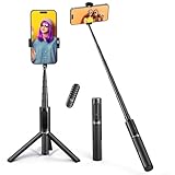 ATUMTEK Bluetooth Selfie-Stick Stativ, Erweiterbar 3 in 1 Selfie Stange aus Aluminium mit Kabelloser Fernbedienung um 360° Drehbar für iPhone 13/12/12 Mini/11 Pro/XS Max/XS/8/7, Samsung Smartphones