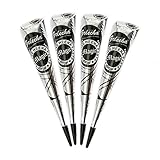 4x FADEDA Golecha Magic FAST HEENA CONE Paste Cones Kegel (schwarz) No Mix, No PPD, 125g (schwarz) Deezee by Golecha