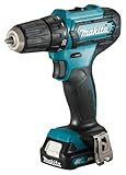 Makita DF333DSAE Akku-Bohrschrauber 12 V max. / 2,0 Ah, 2 Akkus + Ladegerät im Transportkoffer, Schwarz, Blau