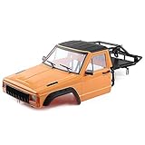 INJORA RC Karosserie Cherokee Car Body Shell RC Vorne Cab mit Überrollkäfig für 1:10 RC Crawler TRX4 Axial SCX10 90046 (Orange)