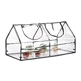 Relaxdays, transparent Gewächshaus Folie, PVC, Stecksystem, Schrägdach, Balkon & Garten, Frühbeet, HBT: 60 x 120 x 60 cm, 70% Kunststoff, A schwarz