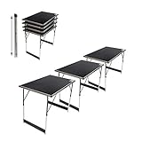 TRUTZHOLM 3-er Set Alu Multifunktionstisch (3X 100x60cm) Flohmarkttisch Campingtisch Markttisch Klapptisch Tapeziertisch Arbeitstisch Beistelltisch Grilltisch inkl. Verbinder