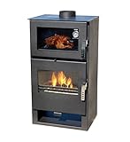 Kaminofen mit Backfach Verso F Holzofen 9 kW Kamin Ofen Holz Mehrfachbelegung Heizofen Holzofen