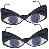 VALICLUD 2 Paar Cat-eye-brille Halloween-party-sonnenbrille Retro-sonnenbrille Blaulichtbrille Party-brillen-requisiten Dunkle Brille Foto-requisiten Für Die Party Retro-brille Black Abs