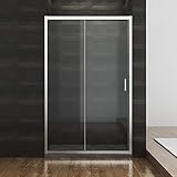 Duschkabine Duschschiebetür,Verschiedene Größen 100 cm 110 cm 120 cm, ESG Glastür Dusche Nischentür Einzelschiebetür,Glasschiebetür dusche 100x185 cm