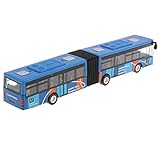 Fenteer 1:64 Legierung Reibungsgetriebenes Gelenkbus Zurückziehen Spielzeugauto Bus Spielzeug, Tolles Geschenk, Blau
