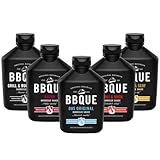 BBQUE - “Furious 5” 5er Saucen Set (Das Original, Grill & Buchenholz, Chili & Kren, Bacon, Honig & Senf) - 5 x 400ml Barbecue-Saucen