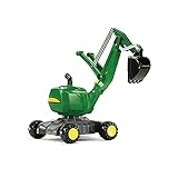 Rolly Toys rollyDigger Kunststoffbagger John Deere (für Kinder von 3 – 5 Jahren, 360° drehbar, mit Automatikverriegelung,) 421022