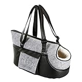 Kerbl Pet Pet Tragetasche Chiara für kleine bis mittelgroße Hunde und Katzen, Transporttasche mit integrierter Kurzleine, Verstellbarer Tragegurt, 46x23x25 cm