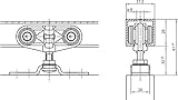 Geze Rollenschiebesystem | Flügelbreite (mm): 500 – 970 | Typ: Rollan 40 N