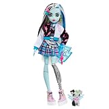 Monster High Frankie Puppe, Elektrisierende Mode, Voltageous College-Jacke, gruseliges Zubehör, flexibler Körper, für Kinder ab 4 Jahren, HHK53