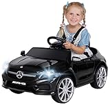 Actionbikes Kinder Elektroauto Mercedes Benz Amg GLA45 | Lizenziert - 2,4 Ghz Fernbedienung - Softstart - Bremsautomatik - SD-Karte - USB - MP3 - Elektro Auto für Kinder ab 3 Jahre (GLA45 Schwarz)