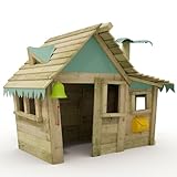 Wickey Spielhaus Casita - Kinderspielhaus aus Holz, Gartenhaus für Kinder, extrem witterungsbeständig - aus kesseldruckimprägniertem Massivholz - Pastellblau