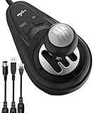 PXN A7 Schaltung, Gaming Lenkrad Schalthebel - Universal Shifter PC, 6+R Gängen, 3 Kabeln (USB, RJ11, DIN), P-Bremse und Hoch-Niedriggeschwindigkeits-Tasten - Gangschaltung für PC