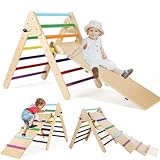 MAMIZO Klettergerüst Indoor, 2 in 1 Kletterdreieck mit Rutsche, zum Klettern & Rutschen, Kletterdreieck klappbar, Stabiles Klettergerät für Indoor, Einfach zu säubern, Klettergerüst Indoor ab 1 Jahr