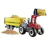 PLAYMOBIL Country 70131 Farm Tractor with Feed Trailer, with Mobile Front Loader, Toys for Children Ages 4+