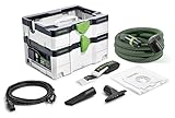 Festool Absaugmobil CTL SYS CLEANTEC (mit Filtersack montiert, Saugschlauch mit Winkeldrehausgleich saugerseitig, Polsterdüse, Fugendüse, Tragegurt)