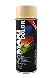 Maxi Color NEW QUALITY Sprühlack Lackspray Glanz 400ml Universelle spray Nitro-zellulose Farbe Sprühlack schnell trocknender Sprühfarbe (RAL 1001 Beige glänzend)