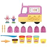 Play-Doh Peppas Eiswagen Spielset, Peppa und Schorsch Figuren und 5 Dosen, Multicolour, Einheitsgröße