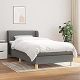 THOYTOUI Boxspringbett, Seniorenbett Betten Bett Tagesbett Geeignet für Hotel Gästezimmer Aufenthaltsraum Wohnungen mit Matratze Dunkelgrau 100x200 cm Stoff