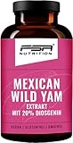 Yamswurzel Kapseln - Glasdose - 1000 mg Mexican Wild Yam Extrakt (200 mg Diosgenin) pro Tagesdosis - frei von Zusätzen - vegan - 180 Kapseln - FSA Nutrition