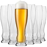 Krosno Weizengläser Biergläser 0,5 liter | Set von 6 | 500 ML | Splendour Kollektion | Perfekt für Zuhause und Partys | Spülmaschinenfest