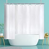 YISURE Duschvorhang Weiß Anti schimmel 240x180 für Badezimmer, extra breiter Duschvorhang wasserabweisend für Badewanne, perfekt als Raumteiler, Breite 240 x Höhe 180cm