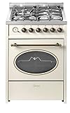 GURARI Gasherd mit Gasbackofen GCH G 614 CR Gas Standherd 60 cm | Gasgrill | Drehspieß | Schublade mit Push-Pull | Gas Control | Easy clean-Emaille | Erdgas/Propangas Range Cooker