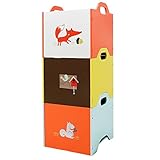 labebe aufbewahrungsbox kinder, baby spielzeugkiste holz, spielkiste stapelbar klein, kiste spielzeugbox aufbewahrungsregal GEBURTSTAGSGESCHENK - 30x30x30cm (Tür Schließen)