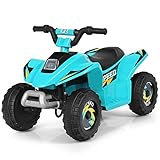 COSTWAY 6V Elektro Kinderquad 2,8-4,6 km/h, Mini Elektroquad, Kinderauto, Kindermotorrad, Kinder Quad, Elektroauto für Kinder ab 3 Jahren (Blau)