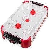 Nexos Trading Mini Air-Hockey-Tisch Tischspiel Lufthockey mit LED-Beleuchtung mit Gebläse 55 x 31 x 9,5 cm Action-Spiel Partyspiel Geschicklichkeitsspiel Air Hockey