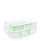 Teebox mit 6 Fächern, Teebeutel Aufbewahrung, Teebox mit Deckel, (Transparent), BPA Frei, 21 x 14 x 8 cm