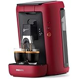 Philips Senseo Maestro Kaffeepadmaschine mit Kaffeestärkewahl und Memo-Funktion, 1,2 Liter Wasserbehälter, Grünes Produkt, Farbe: Rot (CSA260/90)