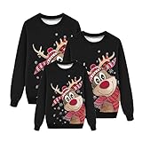 blitzangebote des tages, Weihnachtspullover Familie Set Damen Herren Kinder Lustig Weihnachtspulli Ugly Christmas Sweater Rundhals mit Reindeer Unisex Weihnachts Pullover Pärchen Weihnachtsoutfit