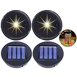 Moocuca Solarleuchten Ersatzteile, Solarlampen Ersatz Top 8cm, 4 Stück IP65 Wasserdicht Solarleuchten Solarpanel Ersatzteil, Solarpanel Laterne Ersatzoberteil mit Warme Farblicht für Garten, Terrassen