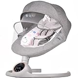 BEBE2LUXE ALPHA Babywippe, Elektrische Babyschaukel mit Musik, Nutzbar ab der Geburt bis ca. 6 Monaten, 0-9 kg, Bluetooth-Touchscreen/Fernbedienung