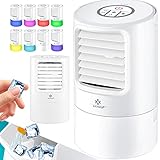 KESSER® 4in1 Mobile Klimaanlage Mini Klimagerät mit 7 Farben LED Farben | Ventilator | Wassertank | Timer | 3 Stufen | Ionisator Luftbefeuchter | Luftkühler | Klein Tragbare, Weiß