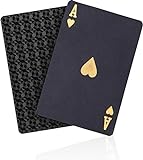 ACELION Coole Plastikspielkarten, Kartenspiel, wasserdichte Spielkarten Pokerkarten für das Geschenkpartyspiel (Black Diamond)