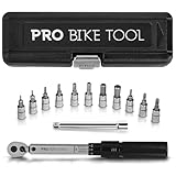 PRO BIKE TOOL Drehmomentschlüssel Fahrrad & Motorrad 1/4 Zoll Antrieb mit Umschaltknarre und Verlängerung, Messbereich 2 bis 20 Nm – Präzisionswerkzeug inklusive Innensechskant und Torx-Bits für MTB